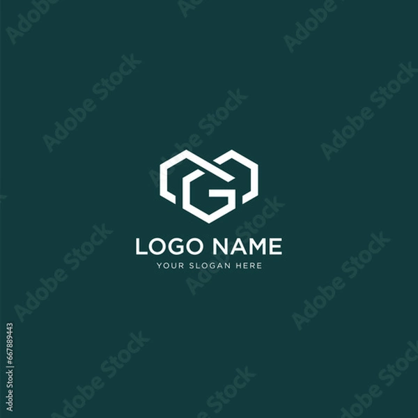 Fototapeta initial letter MG logo Creative modern elegant trendy template vector stock
