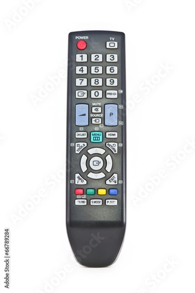 Obraz TV remote control on white background