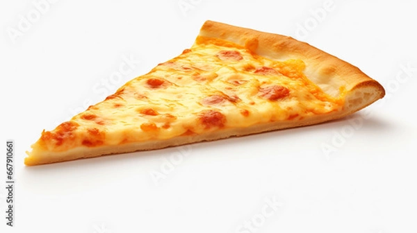 Fototapeta a slice of pizza with stretchy cheese. generative ai