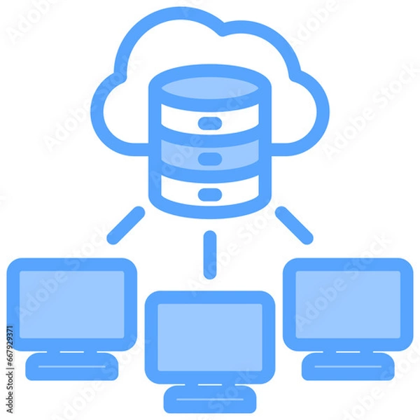 Obraz Cloud Hosting Blue Icon
