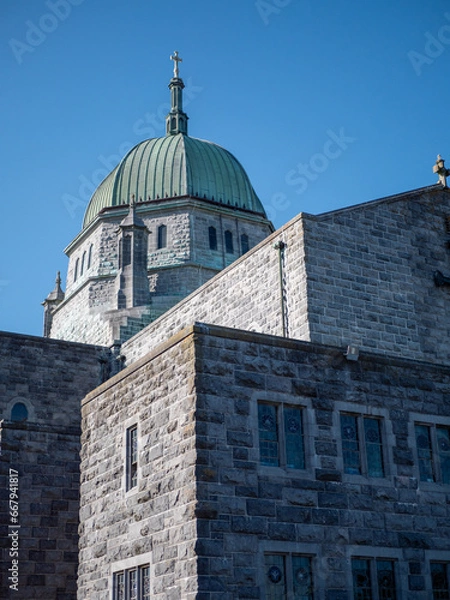 Fototapeta Galway, Ireland - 06-02-2023 : Close-up of the Cathedral of Our Lady Assumed into Heaven and St Nicholas