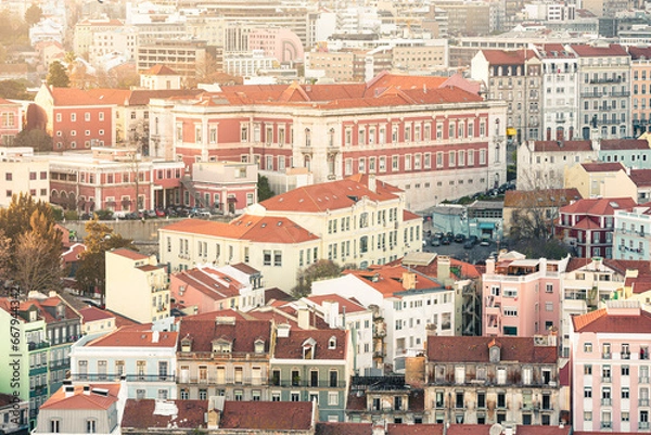 Obraz Top view of buildings in Lisbon