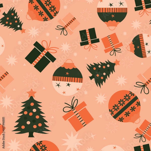 Obraz Orange Christmas Repeating Pattern