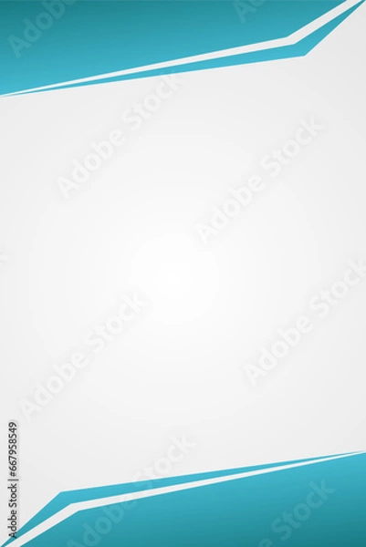 Obraz white abstract background with blue frame for template design, banner business, wallpaper, texture, backdrop, illustration, presentation, blank, page, cover, paper