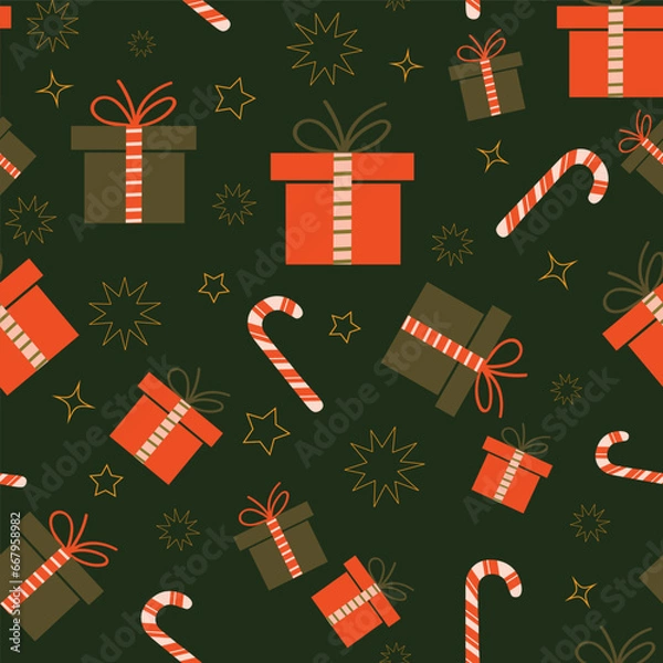 Obraz Holiday Presents Vector Repeating Pattern