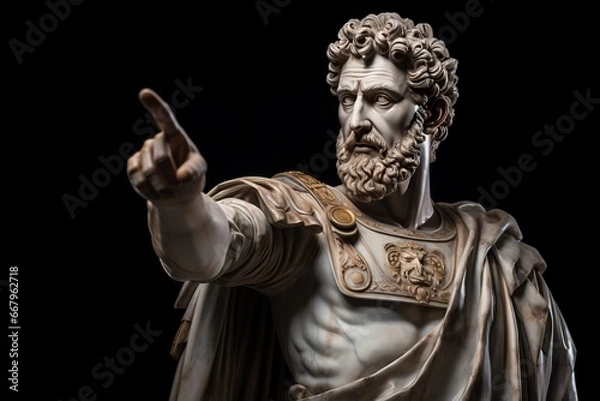 Obraz Statue of stoic bust illustration with strong reference to stoicism and philosophy on a clean and isolated background
