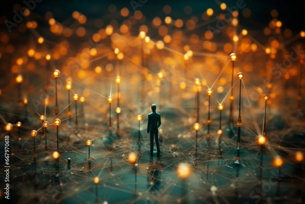 Fototapeta 人材ネットワークイメージ,Generative AI AI画像