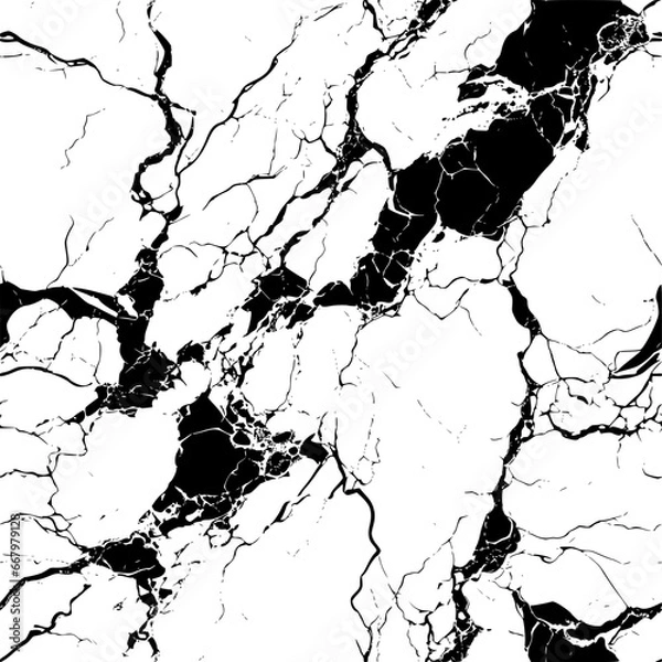 Obraz Marble texture organic luxury creepy grunge cracking old vintage marbled stone pattern, seamless perfect repeating tile vector, stone concrete granite black and white	