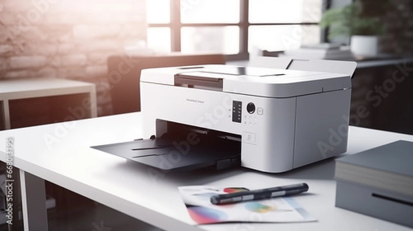Obraz Compact laser home or office printer.