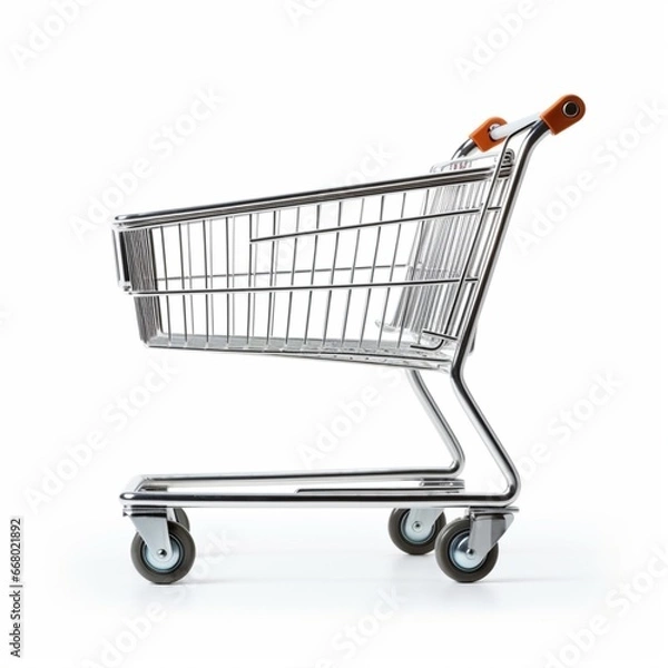 Obraz shopping cart isolated on white  generated by AI