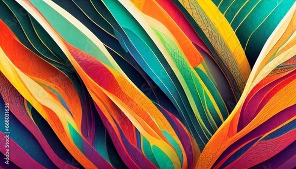 Obraz A Mesmerizing 3D Abstract Multicolor Visualization