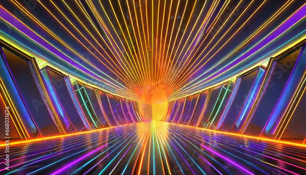 Obraz A Mesmerizing 3D Abstract Multicolor Visualization