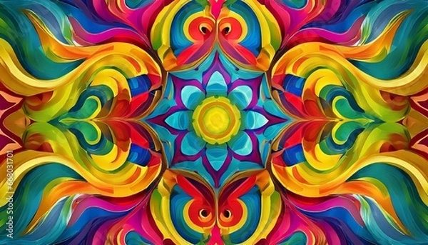 Obraz A Mesmerizing 3D Abstract Multicolor Visualization