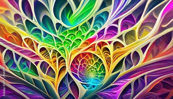 Obraz A Mesmerizing 3D Abstract Multicolor Visualization