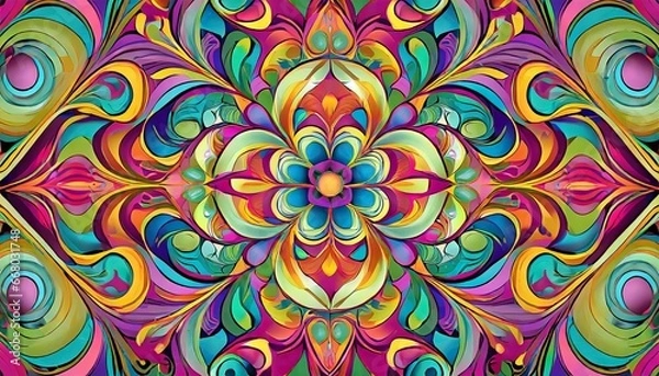 Obraz A Mesmerizing 3D Abstract Multicolor Visualization