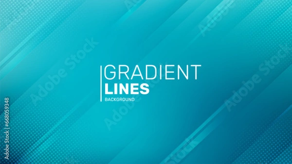 Fototapeta Dynamic mint lines background. Gradient teal background. Modern stripped background with shadow lines.