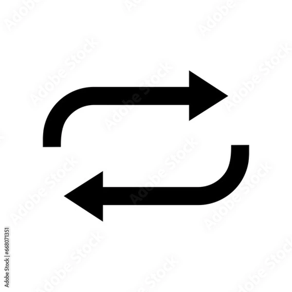 Fototapeta Vector flat style illustration of the music repeat icon isolated on white background