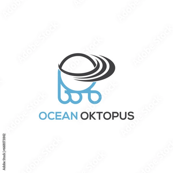 Fototapeta Octopus logo and vector icon 
