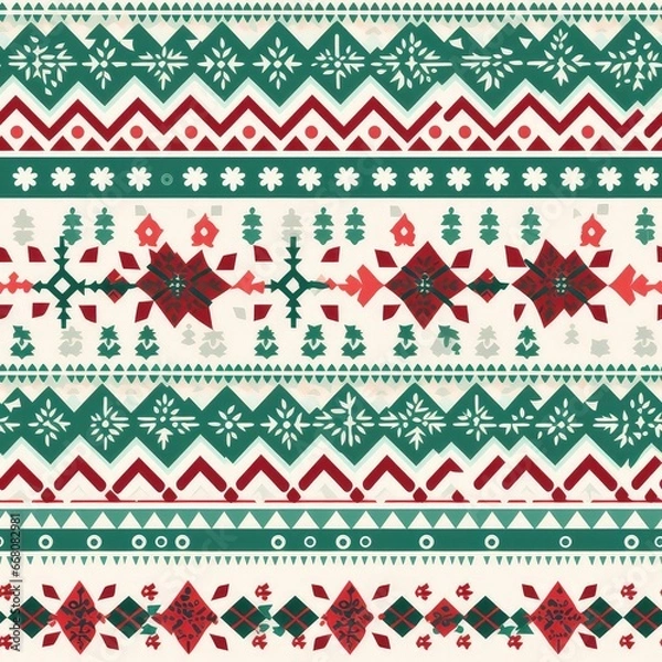 Fototapeta Seamless Nordic Digital Backgrounds, Christmas backdrops, Christmas Sweater Pattern Digital Paper, Scandinavian Surface Patterns, cosy paper