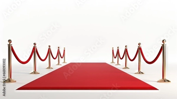Obraz White background with a red carpet