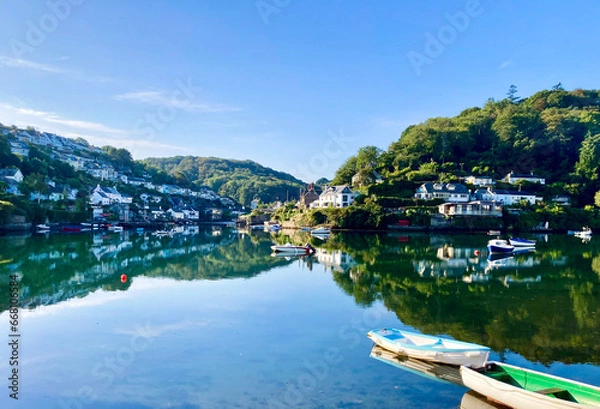 Obraz boats on the river, Devon, England