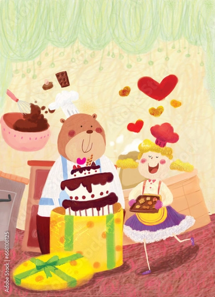 Obraz 발렌타인데이 케이크 만들기