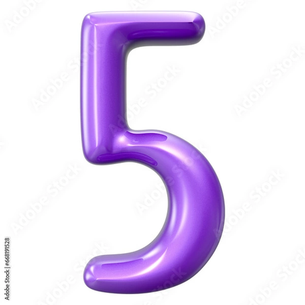 Fototapeta Number 5 3D Rendering