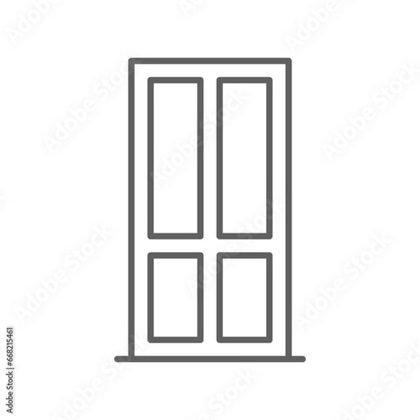 Fototapeta Window icon. Simple outline style. Window frame, square, construction, room, house, home interior concept. Thin line symbol. Vector illustration isolated. Editable stroke.