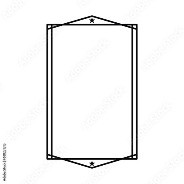 Fototapeta Star frame border vertical abstract outline shape icon for decorative vintage doodle element for design in vector illustration