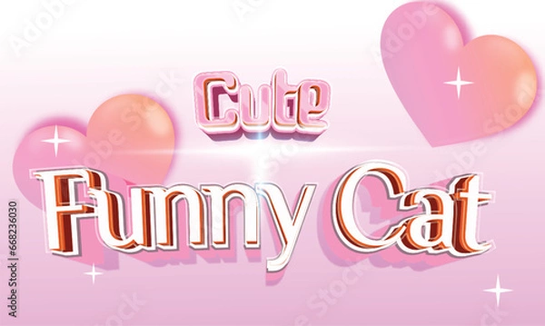 Fototapeta FUNNY CAT VECTOR TRXT EFFECT
