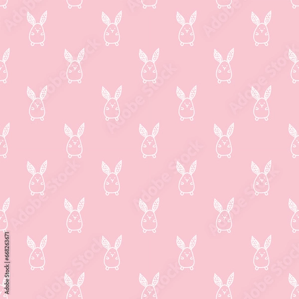 Obraz Cute rabbits seamless vector pattern