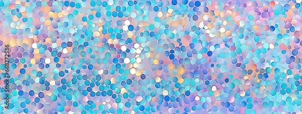 Fototapeta Seamless shiny iridescent rainbow glitter holographic foil background texture. Abstract Soft pastel unicorn gradient holographic reflective repeat pattern. Christmas New Years eve party flyer backdrop