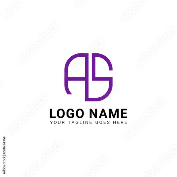 Fototapeta Alphabet letters SA or AS Abstract Icon Monogram Logo