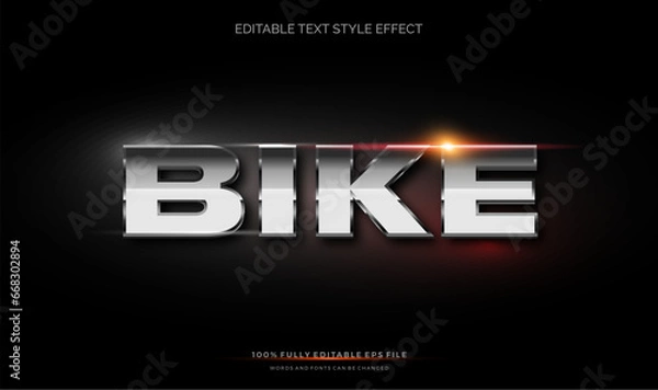Obraz Modern Gradient silver bright color mockup text. Editable 3d text effect styles
