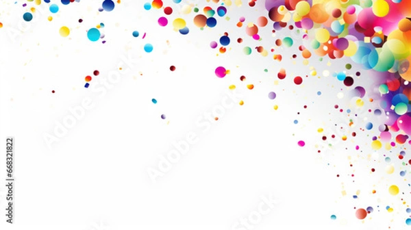 Fototapeta Happy New Year, Fantasy Colorful Confetti on white background