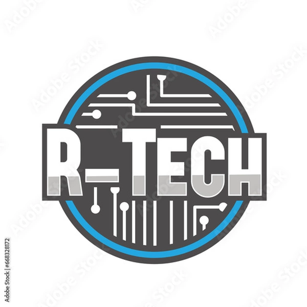 Fototapeta r tech logo
