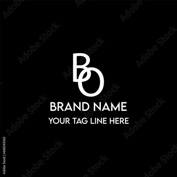 Fototapeta BO letter logo creative design with vector graphic, BO simple and modern logo in triangle shape. Vector illustration