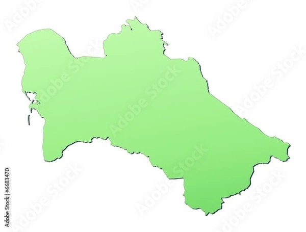 Fototapeta Turkmenistan map filled with light green gradient