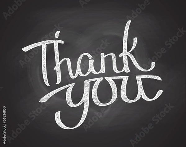 Obraz Chalkboard phrase Thank you - Hand written phrase