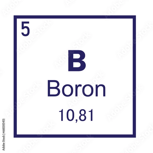 Fototapeta Boron Chemical Element symbol Vector Image Illustration Isolated on White Background	