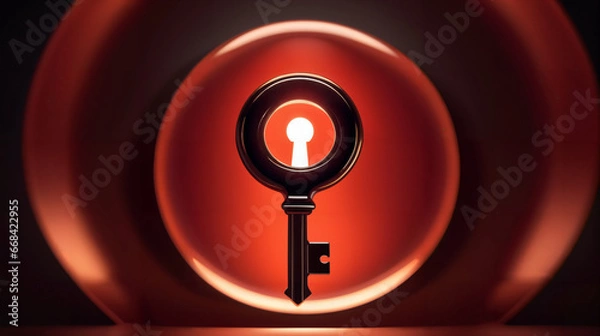 Fototapeta key with keyhole