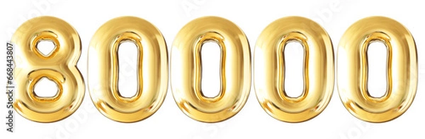 Fototapeta 80k Follower Bubble Number Gold 3d Render