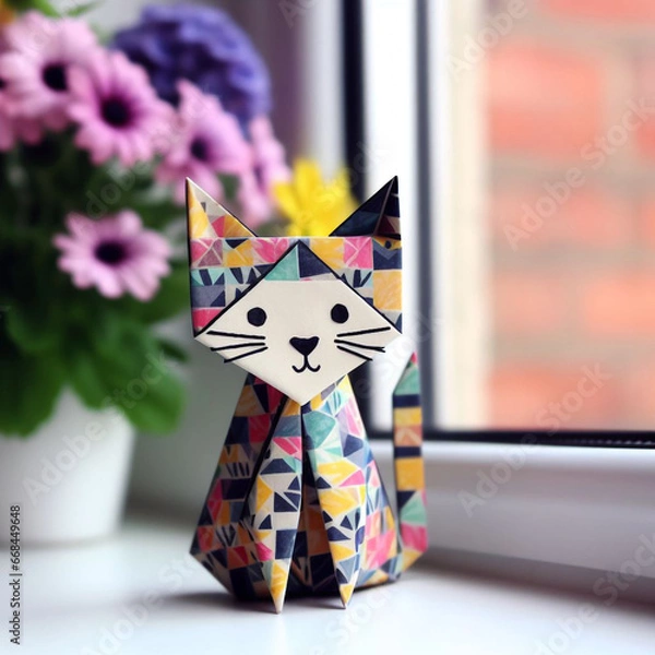 Fototapeta 고양이 페이퍼 아트