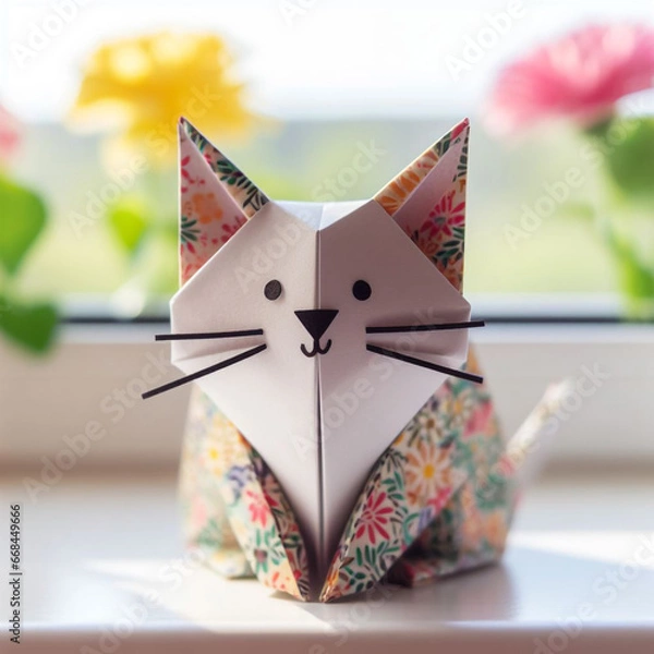 Fototapeta 고양이 페이퍼 아트