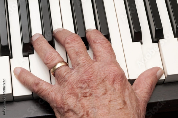 Obraz Old Hand on Piano Keys