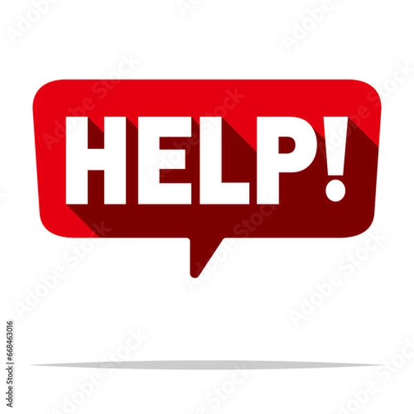 Fototapeta Speech bubble help vector isolated illustration