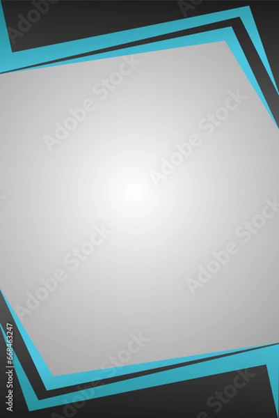 Obraz white gray gradient abstract background with black blue frame for template design, wallpaper, illustration, texture, backdrop, banner business, blank, page