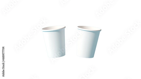 Fototapeta white paper cup isolated on transparent background. generated by Ai.
