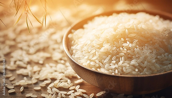 Obraz Rice in bowl, created with ai generative tools