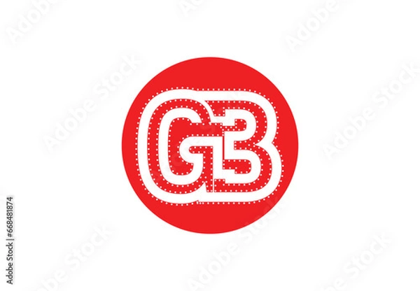 Obraz GB or G3 letter logo and icon design template